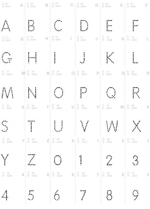 National First Font Dotted Font, Download National First Font Dotted