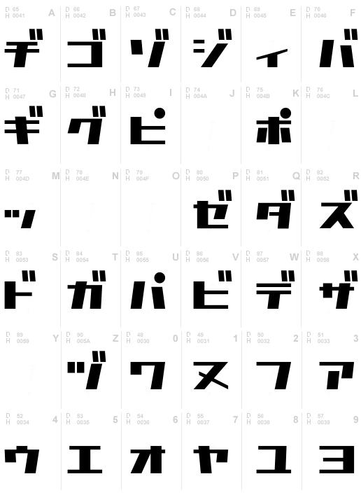 D3 Factorism Katakana, Regular