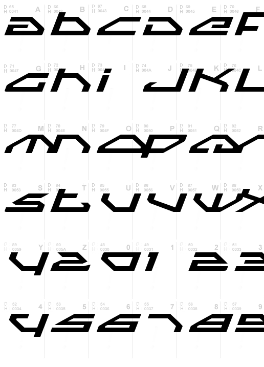 Spylord Expanded Italic, Expanded Italic