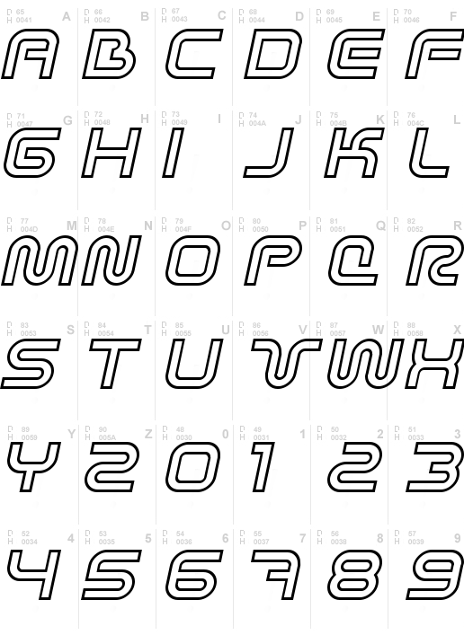 Sci Fied X Outline Italic
