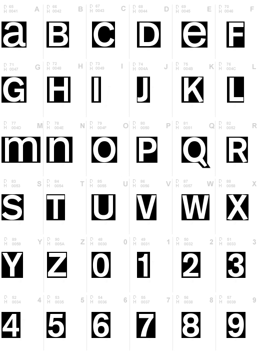 Mono Alphabet Font, Download Mono Alphabet .ttf truetype or .zip Free ...
