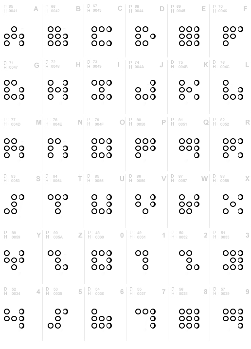 3x3 dots Outline, Regular
