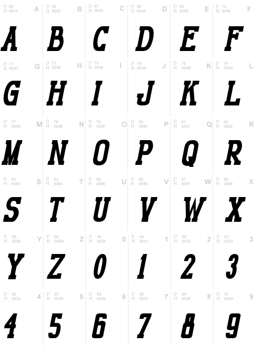 Gabriel Serif Bold Condensed  Italic